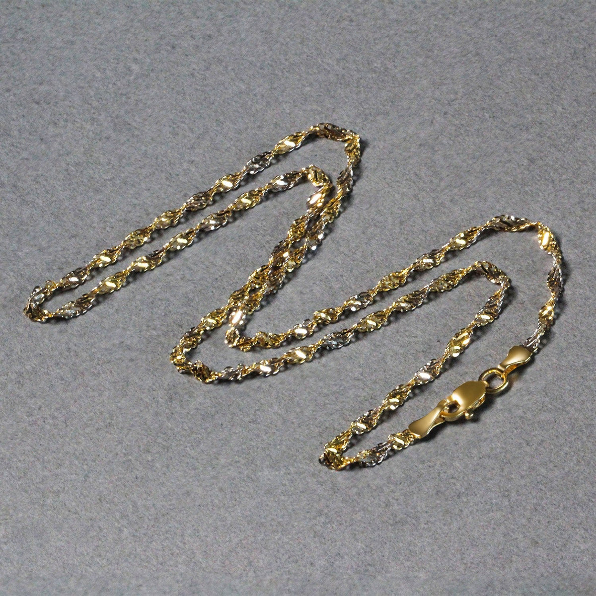 2.0mm 14k Two-Tone Gold Singapore Chain Necklace by Bids.com on Tampa Home & Garden Store