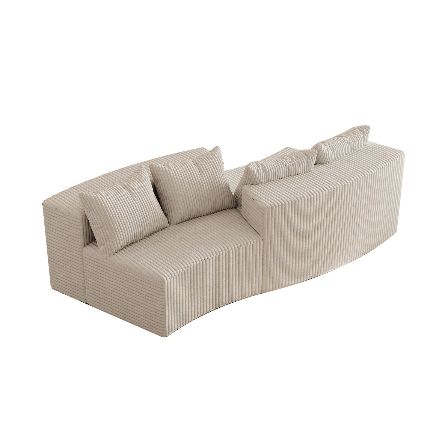 Curved Modular Sectional Sofa and Four Pillows