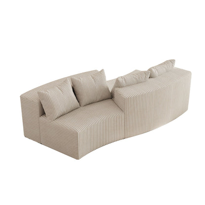 Curved Modular Sectional Sofa and Four Pillows
