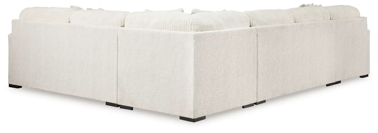 Chessington sectional sofa by Unique Piece Furniture in cream boucle, stationary modular seating on Tampa Home & Garden Store