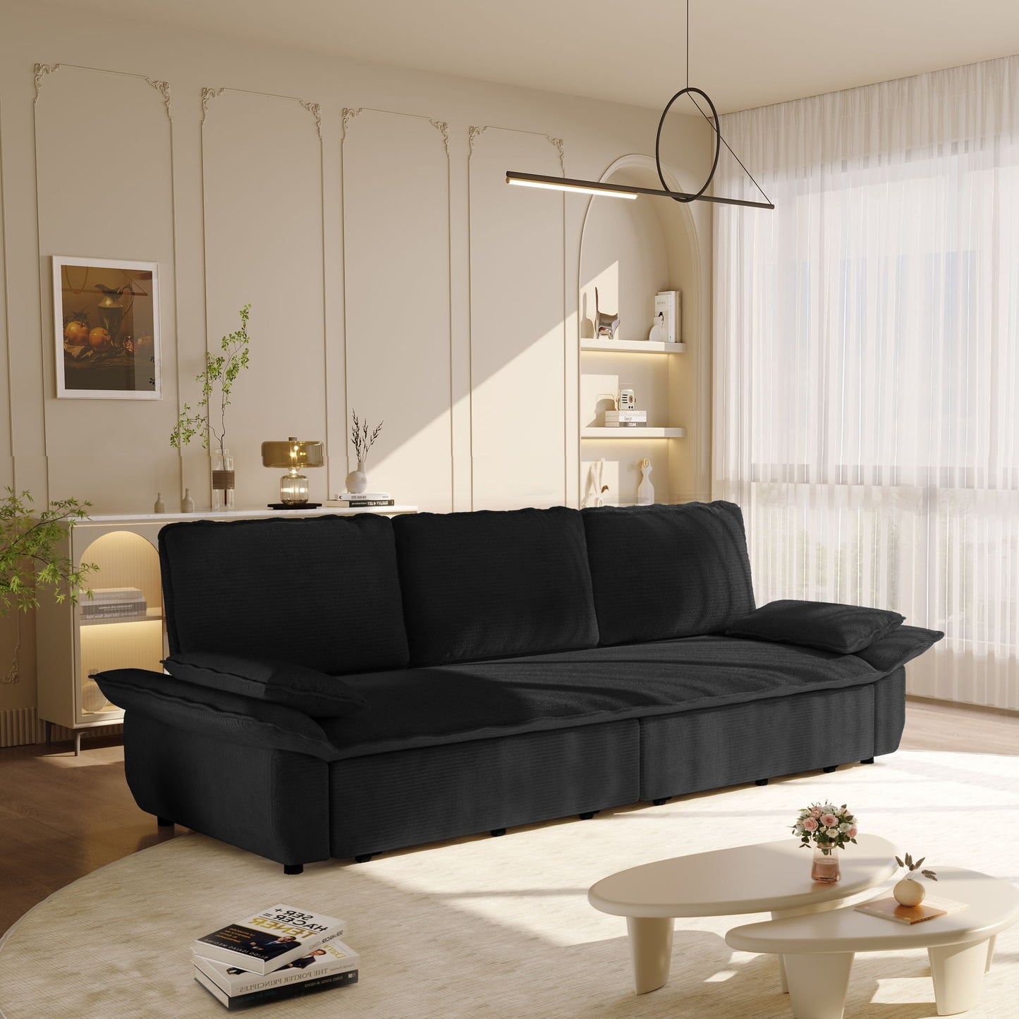 King Size Pull Out Sofa Bed and Chaise Lounge
