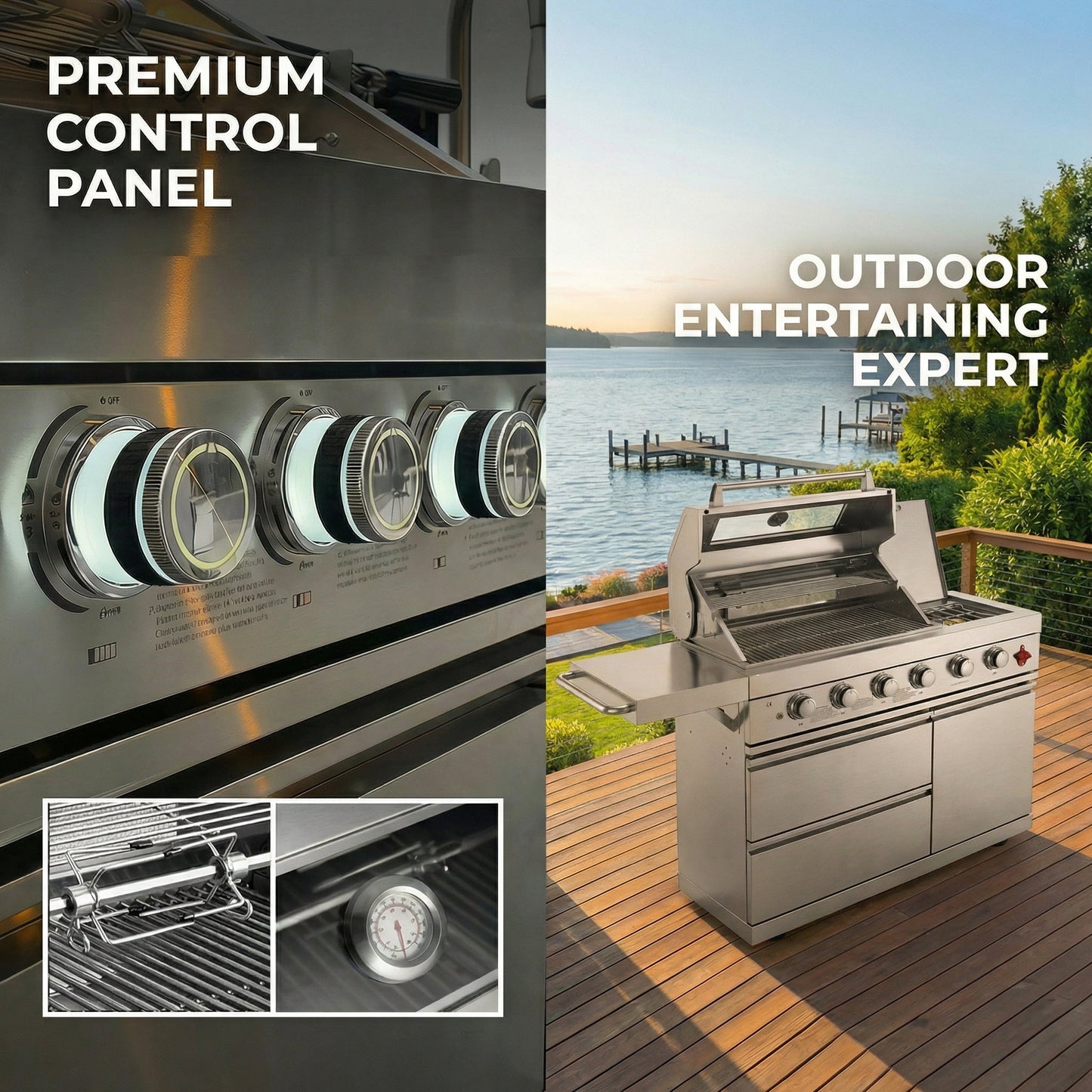 Deluxe 6 Burner Stainless Steel Outdoor Grill