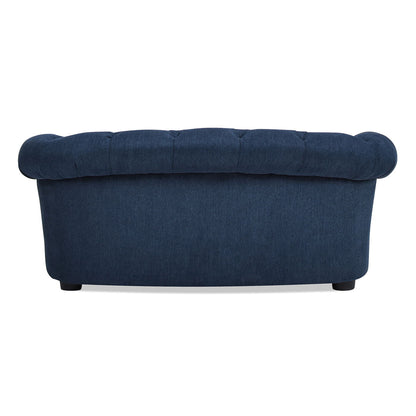 Kiki Chesterfield dog sofa bed navy blue fabric, medium size on Tampa Home & Garden Store