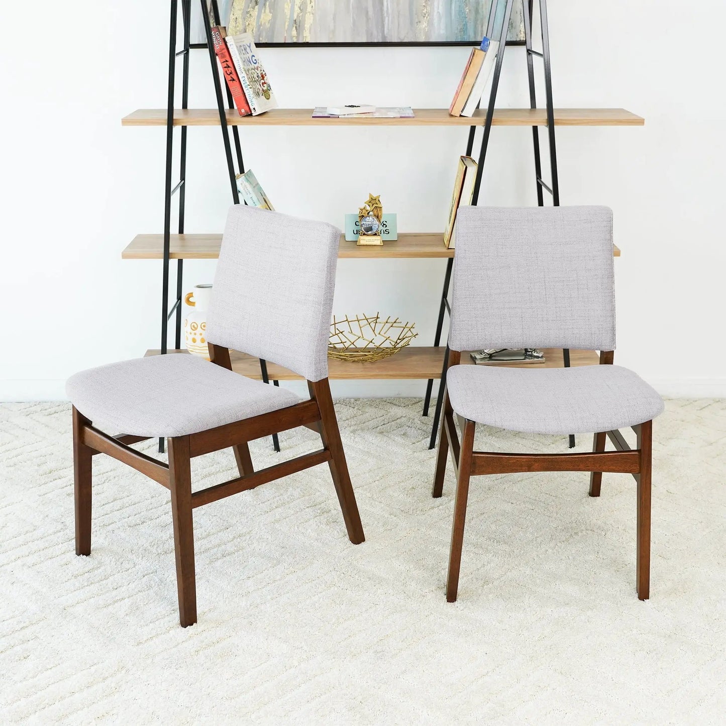 Gusto Dining Chair Set of 2 Brown and Light Gray