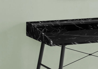 Computer desk with black marble finish and slim angled legs, modern home office desk on Tampa Home & Garden Store