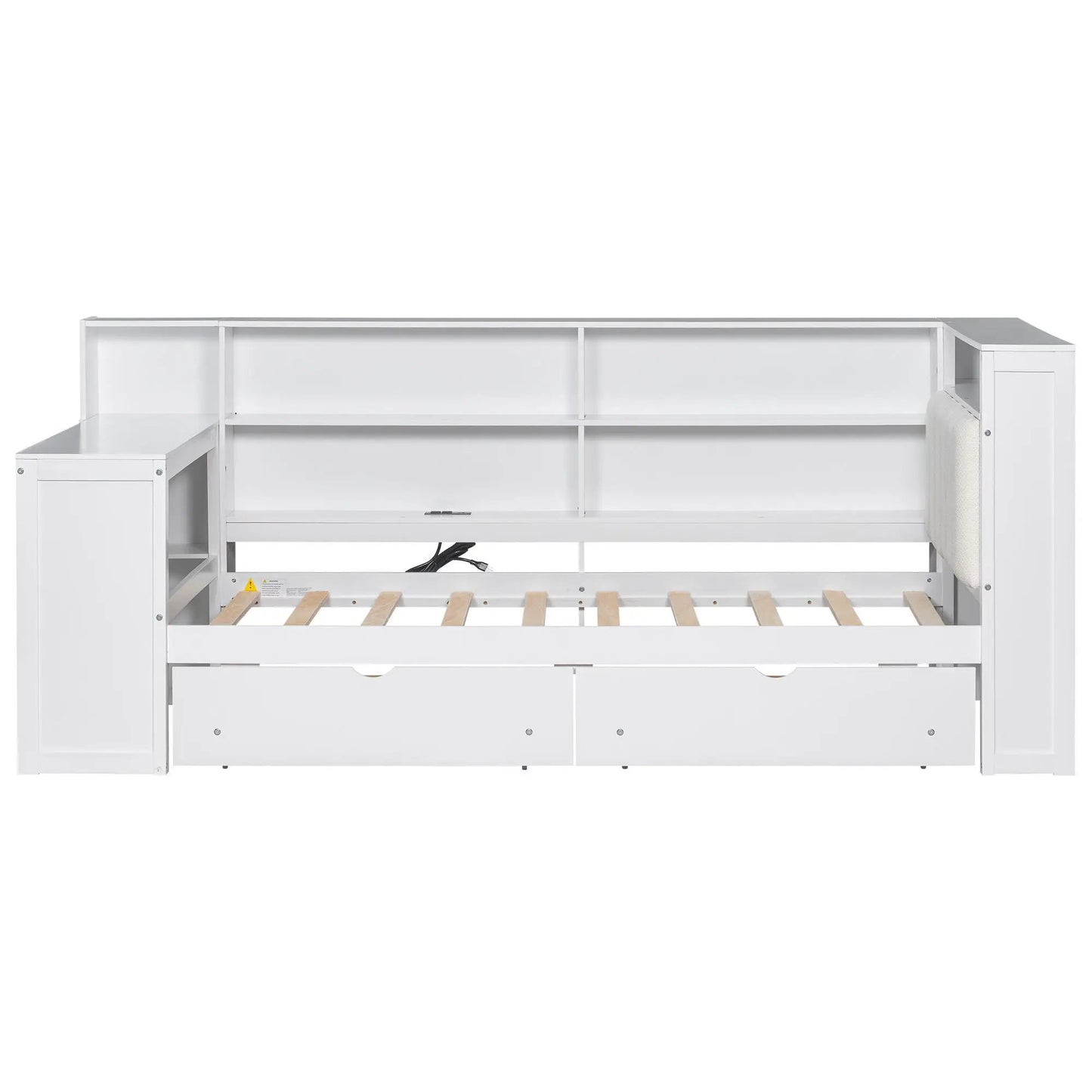 Platform Bed Upholstered Headboard With Drawers