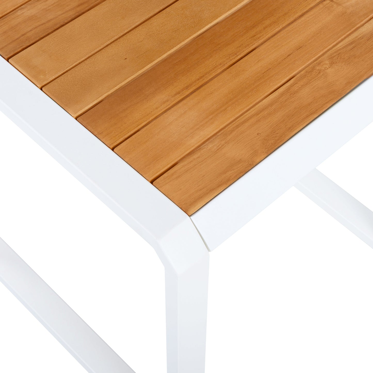 Durable Outdoor Side Table with a Teak Top