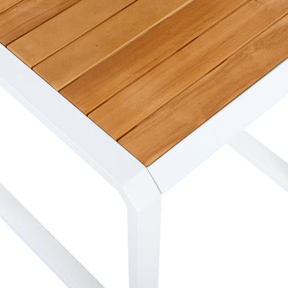Durable Outdoor Side Table with a Teak Top