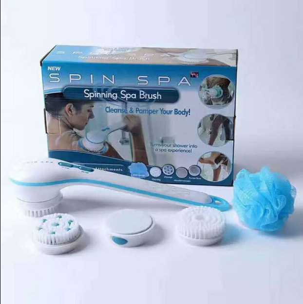Electric Bath Brush Back Body Bath Shower Sponge Scrubber Brushes With Handle Exfoliating Scrub Skin Massager Exfoliation Bathroom Brush - Tampa Home & Garden Store