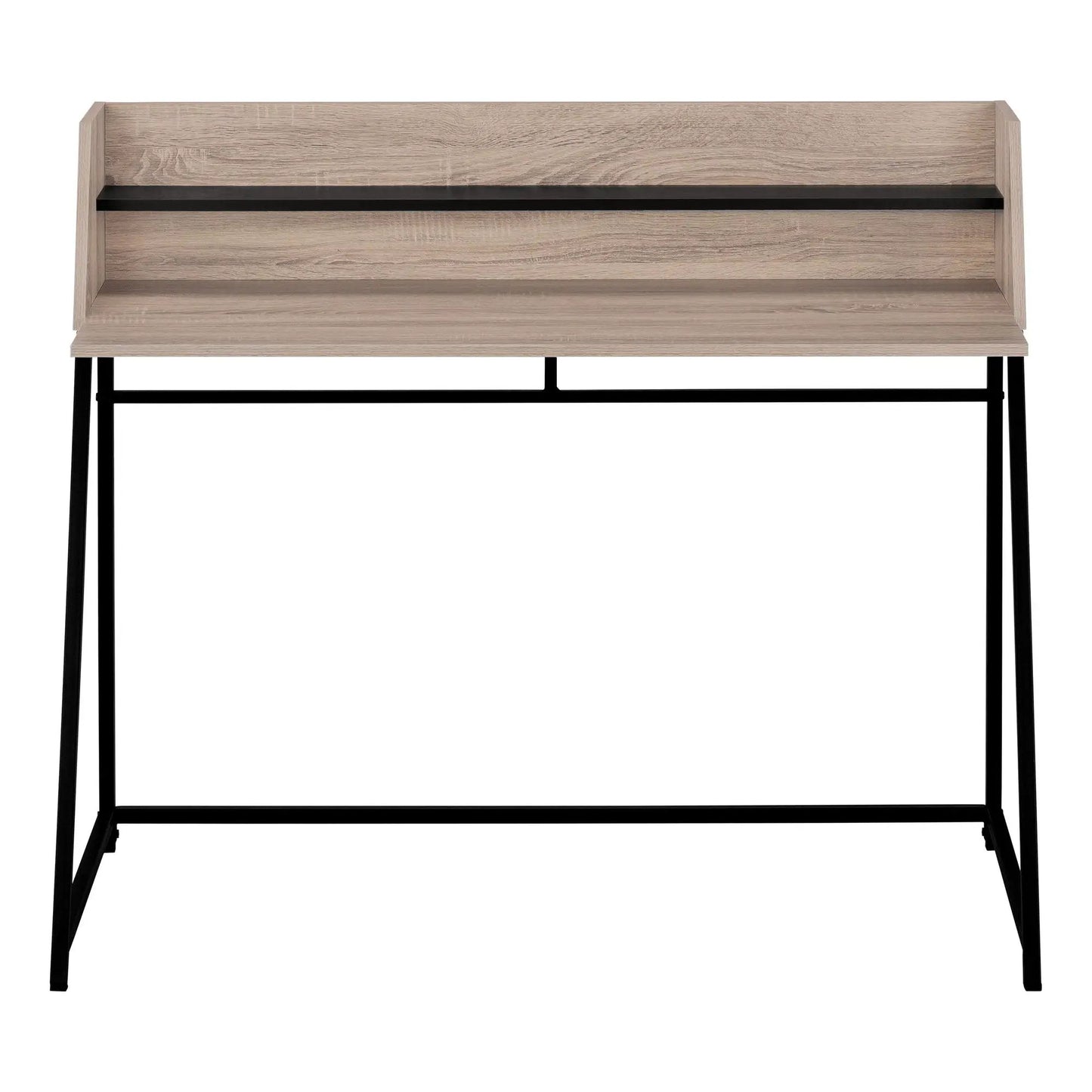 Computer desk in light oak with storage shelf and black metal legs by Unique Piece Furniture on Tampa Home & Garden Store