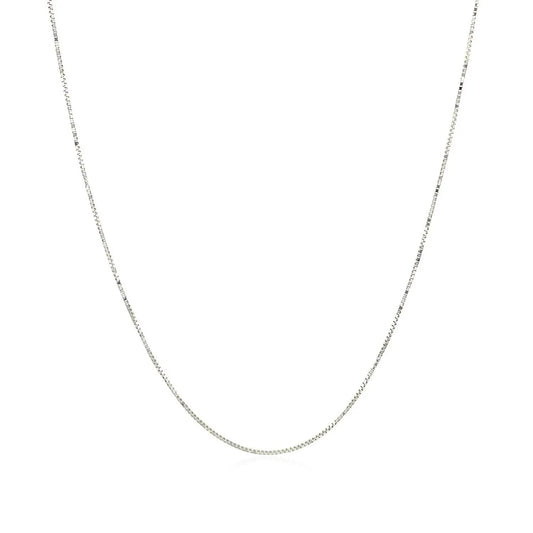 10k white gold box chain necklace 0.45mm width on Tampa Home & Garden Store