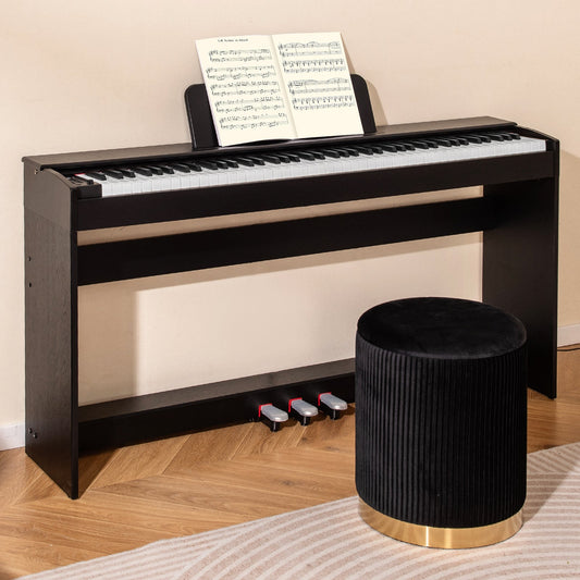 88-Key Hammer Action Weighted Keyboard with Furniture Stand-Black - Tampa Home & Garden Store