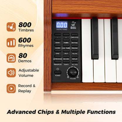88-Key Keyboard Piano Set with Adjustable Stand