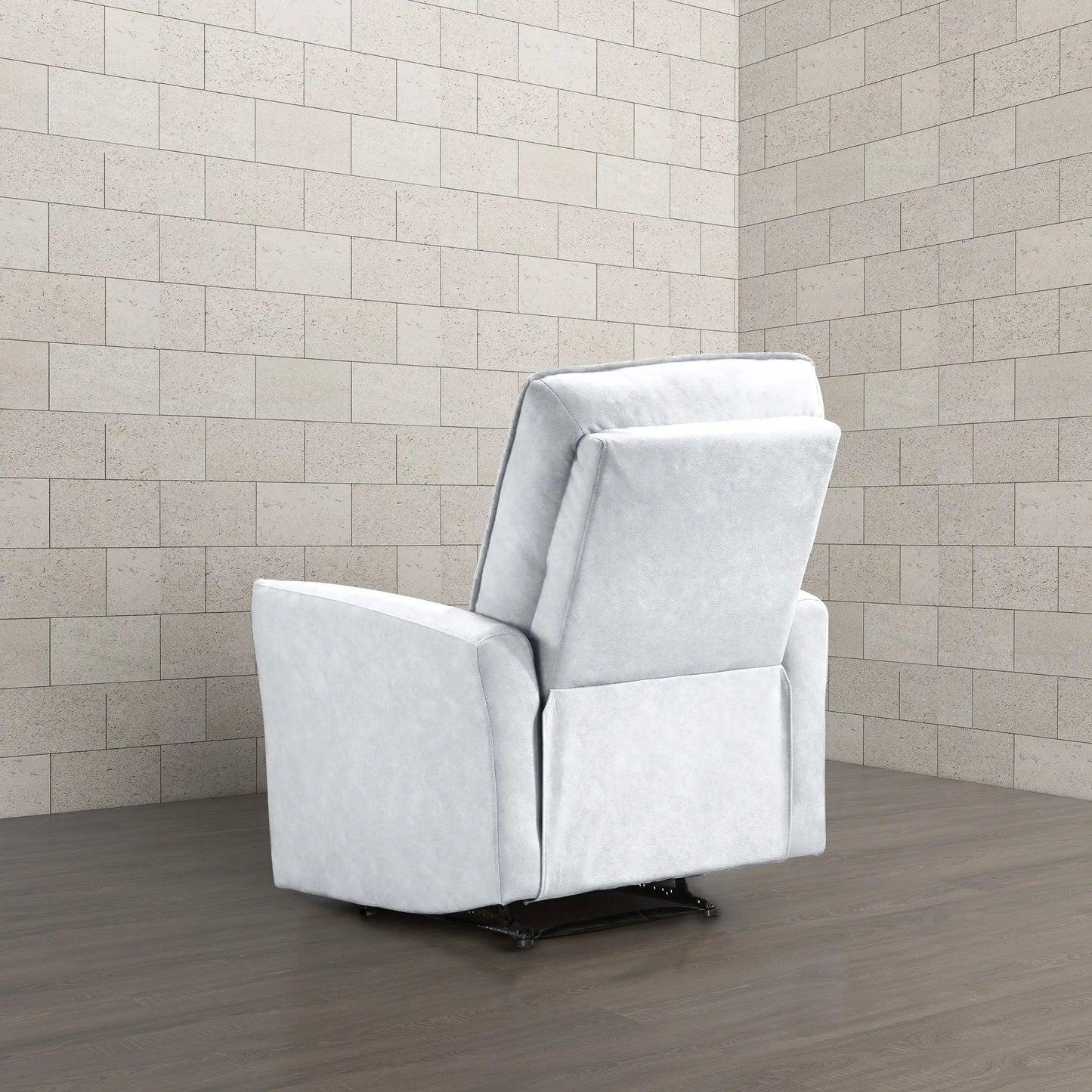 Asheville suede recliner chair with light gray upholstery by Unique Piece Furniture on Tampa Home & Garden Store