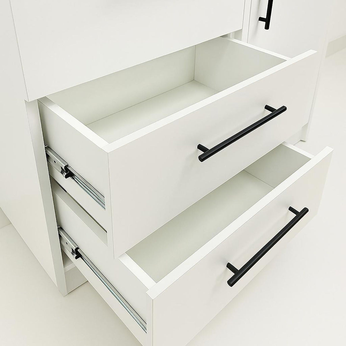 Robin Gentleman’s Chest with Extra Deep Storage white finish black hardware HouseOfZazla on Tampa Home & Garden Store