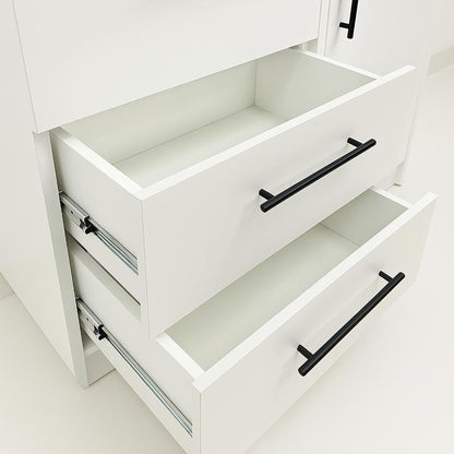 Robin Gentleman’s Chest with Extra Deep Storage white finish black hardware HouseOfZazla on Tampa Home & Garden Store