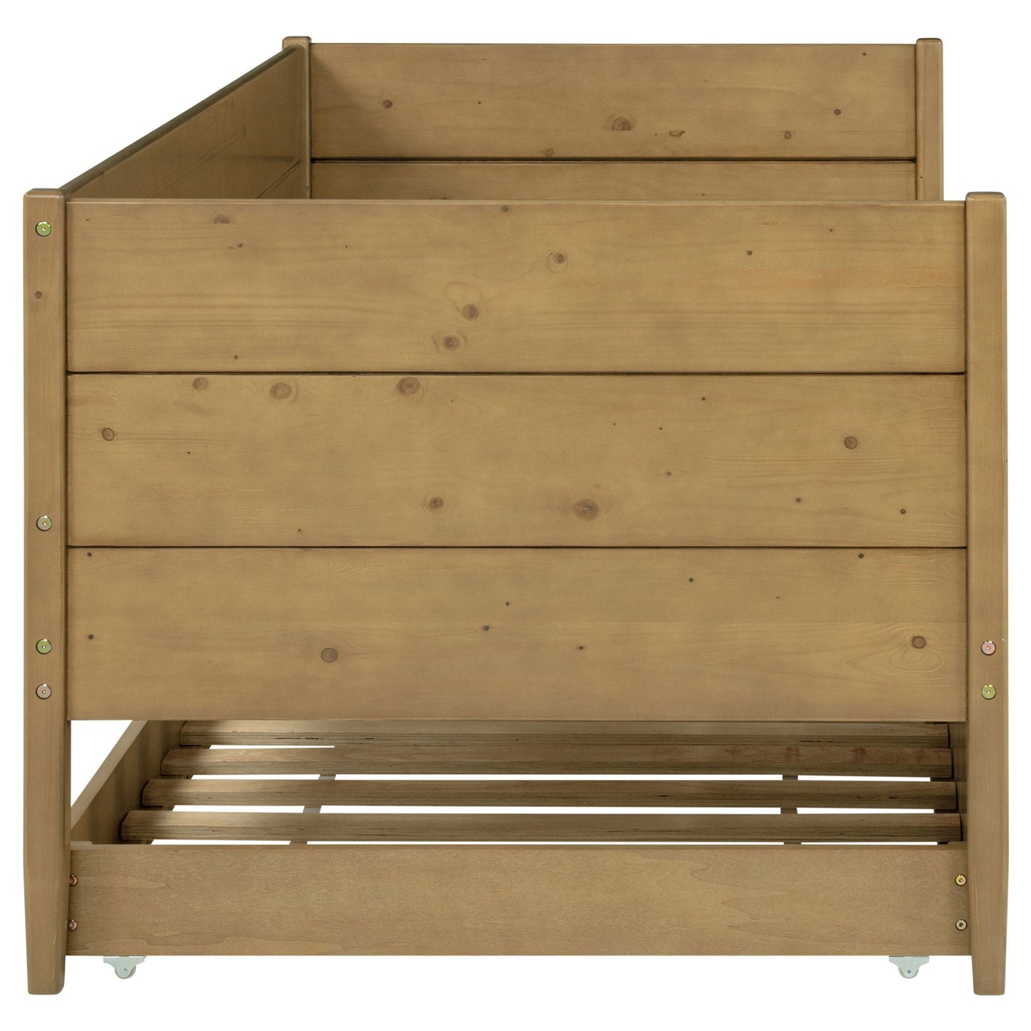 Stewart Twin Daybed with Trundle in natural wood finish by HouseOfZazla on Tampa Home & Garden Store