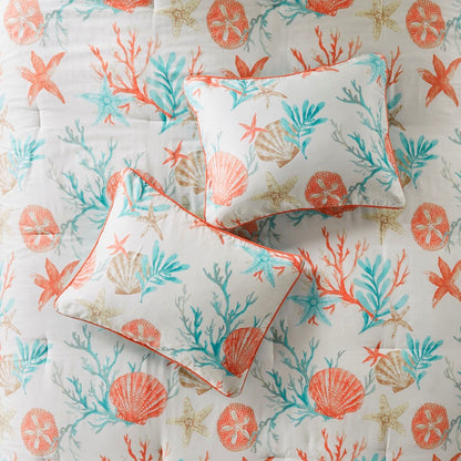 7 Piece Cotton Sateen Coastal Comforter Set