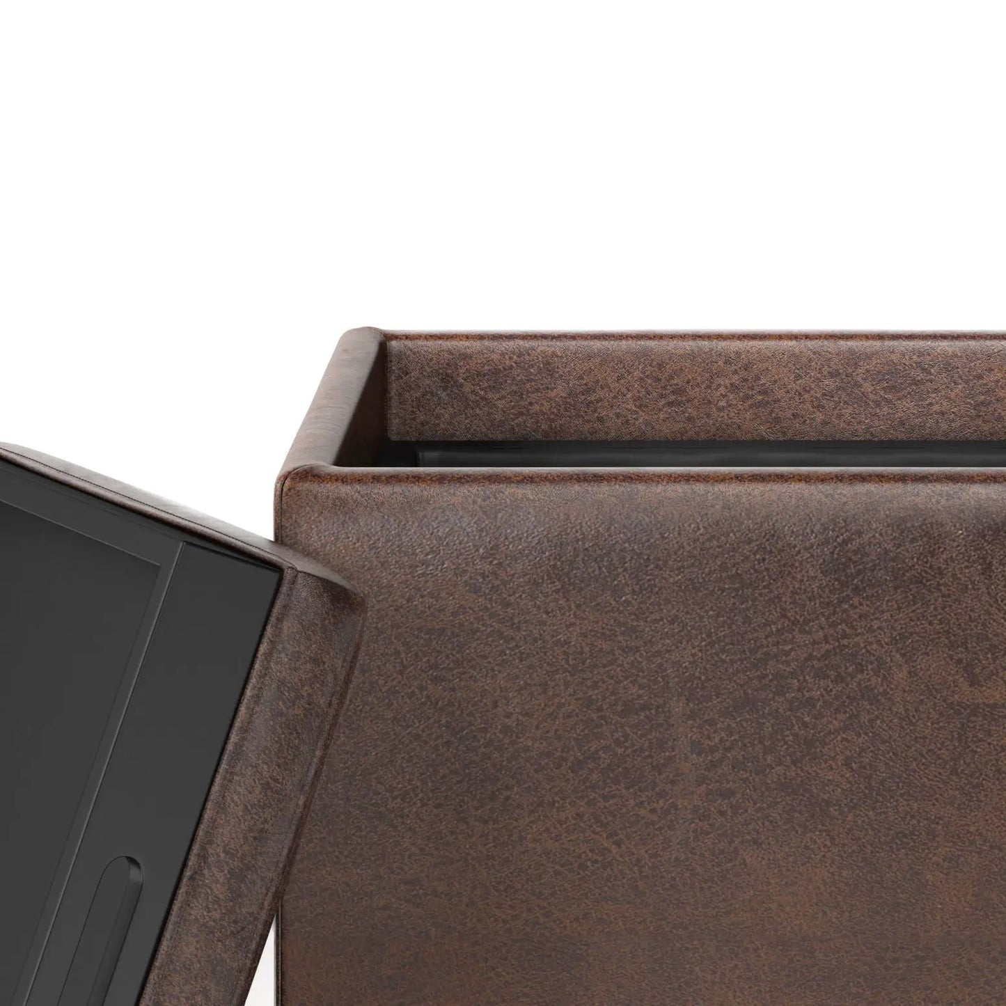 Rockwood Upholstered Cube Ottoman with Tray