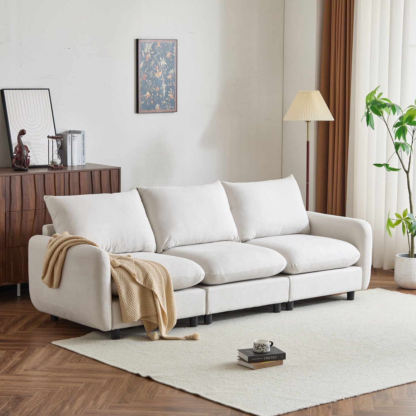 Modular Free Combination Sectional Sofa Couch by HouseOfZazla in light gray fabric on Tampa Home & Garden Store