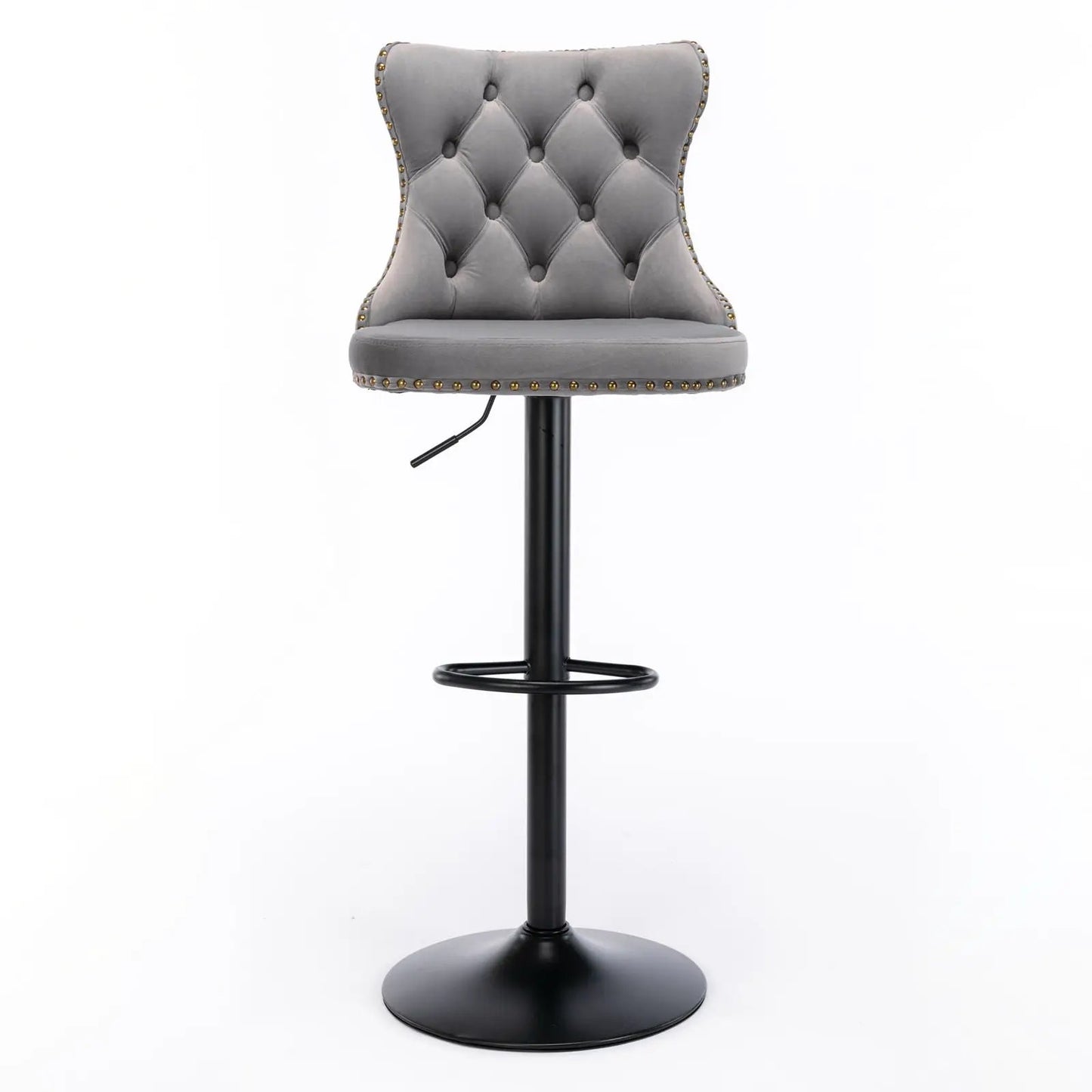Swivel Bar Stools Adjustable Height Tufted Back