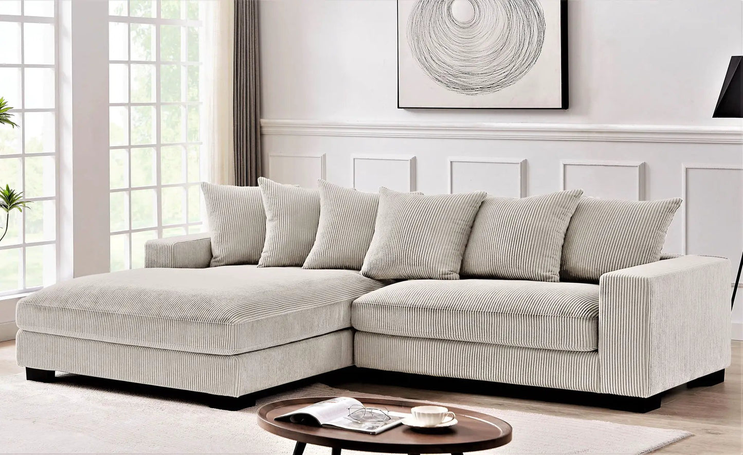 Luxe Oversized 2 Piece Sectional Sofa for Living