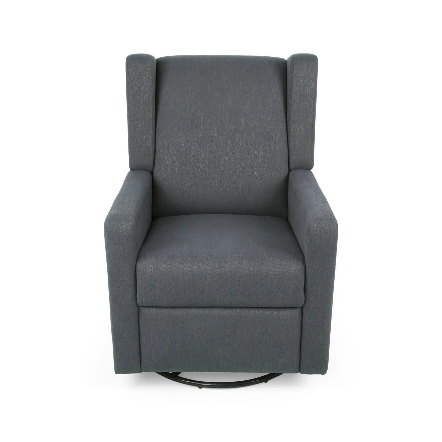 Landau Contemporary Fabric Upholstered Swivel Recliner chair in dark gray fabric on Tampa Home & Garden Store