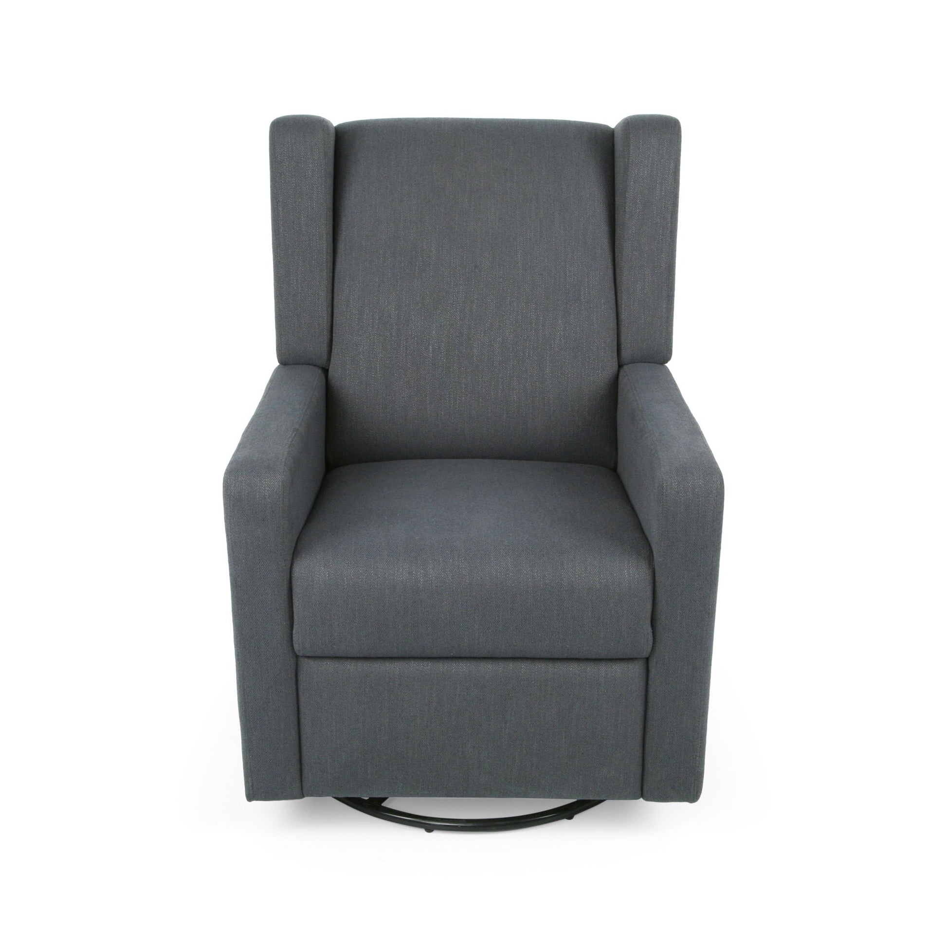 Landau Upholstered Swivel Recliner, gray fabric, swivel base HouseOfZazla on Tampa Home & Garden Store