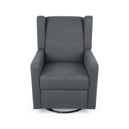 Landau Upholstered Swivel Recliner, gray fabric, swivel base HouseOfZazla on Tampa Home & Garden Store