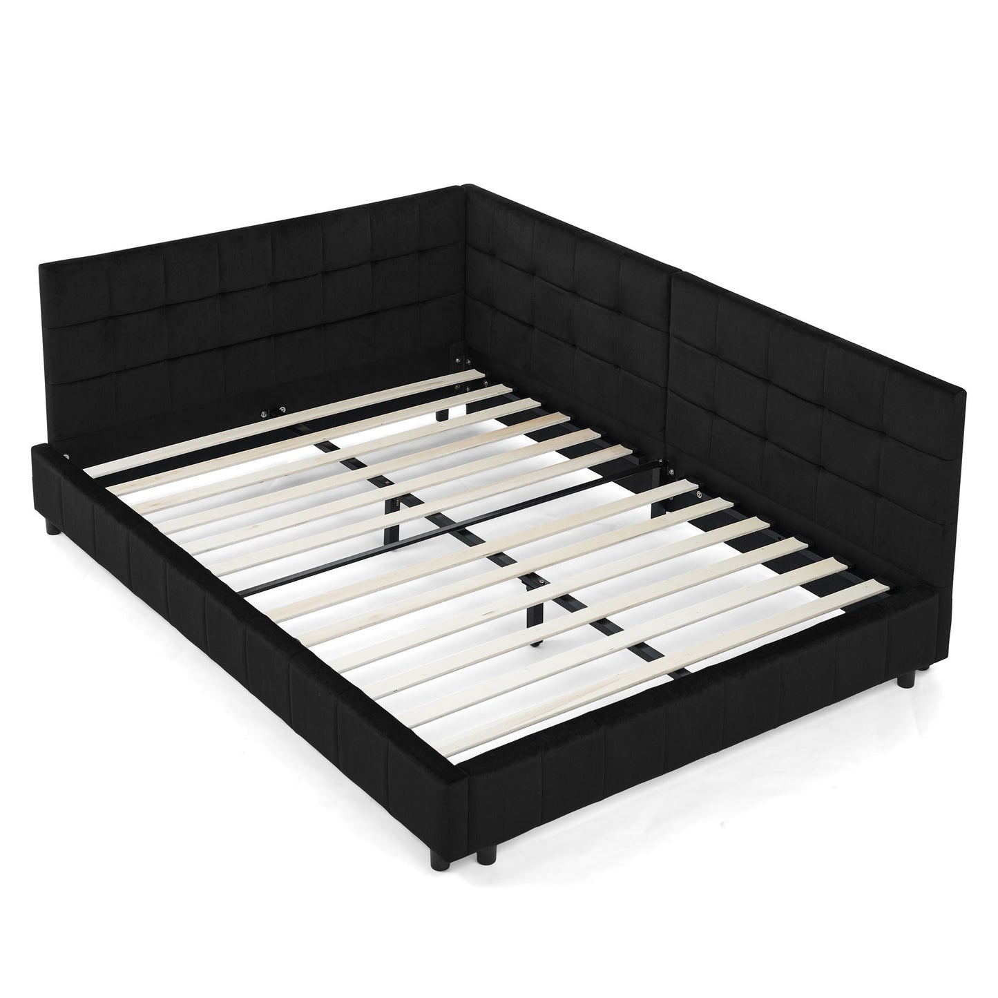 Mid-Century Upholstered Bed Frame and Backrest