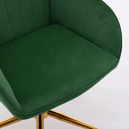 Adjustable ergonomic swivel office chair green velvet with gold base Unique Piece Furniture on Tampa Home & Garden Store