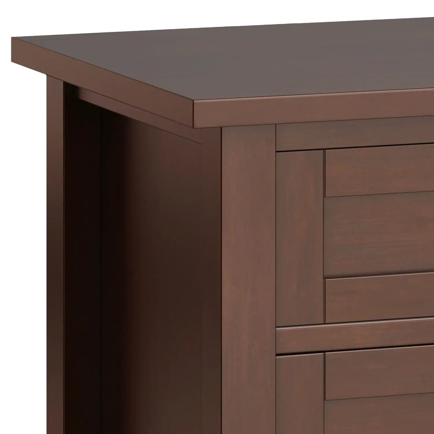 Warm Shaker Handcrafted Bedside Table in rich brown wood with clean lines on Tampa Home & Garden Store