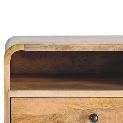 Curved Upper Slot Floating Nightstand with Drawer