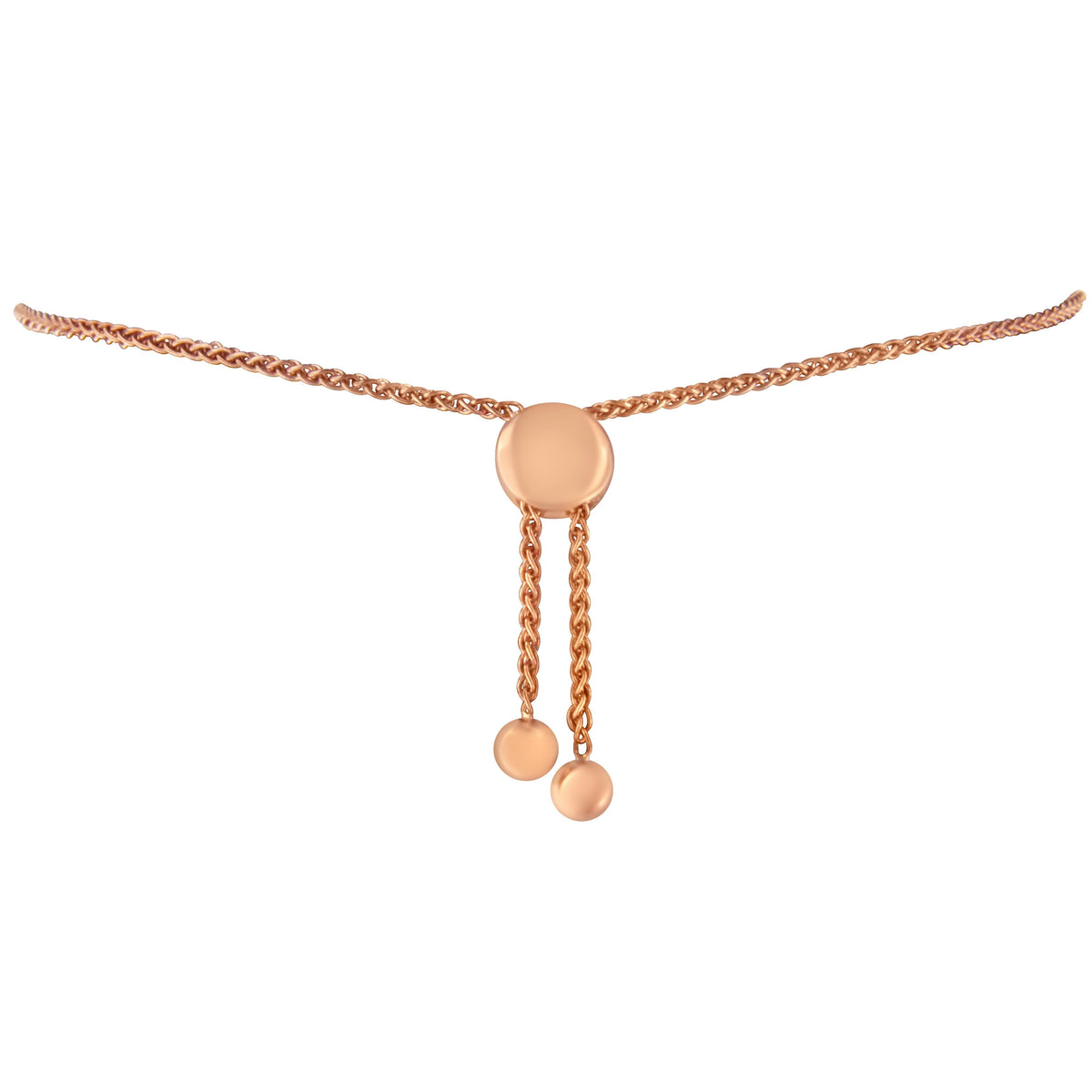 Bracelet Bids.com rose gold plated .925 bolo with circular pendant adjustable 6–10 in on Tampa Home & Garden Store