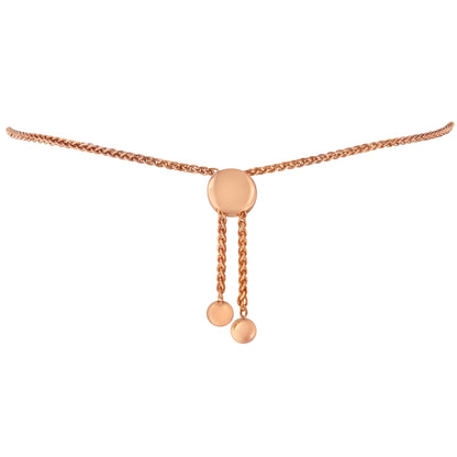 Bracelet Bids.com rose gold plated .925 bolo with circular pendant adjustable 6–10 in on Tampa Home & Garden Store