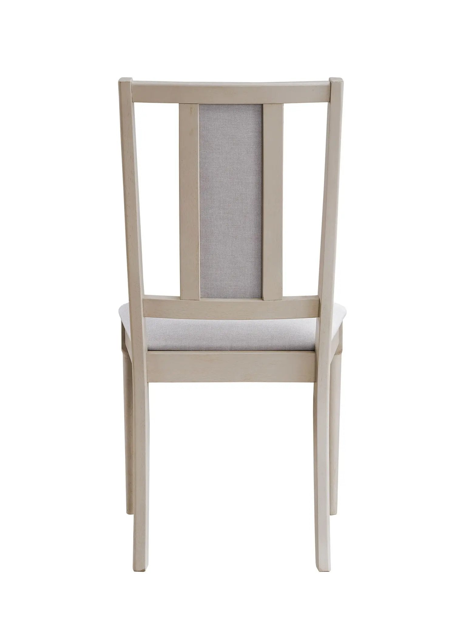 Marta Side Chair set of 2 in beige natural wood with gray fabric back panel and seat on Tampa Home & Garden Store