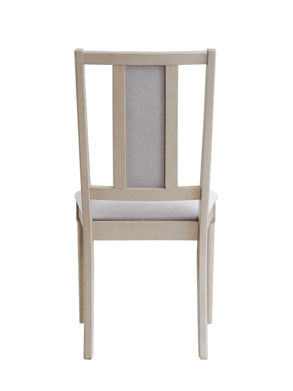 Marta Side Chair set of 2 in beige natural wood with gray fabric back panel and seat on Tampa Home & Garden Store