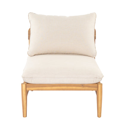 Outdoor Acacia Wood and Four Seater Sofa