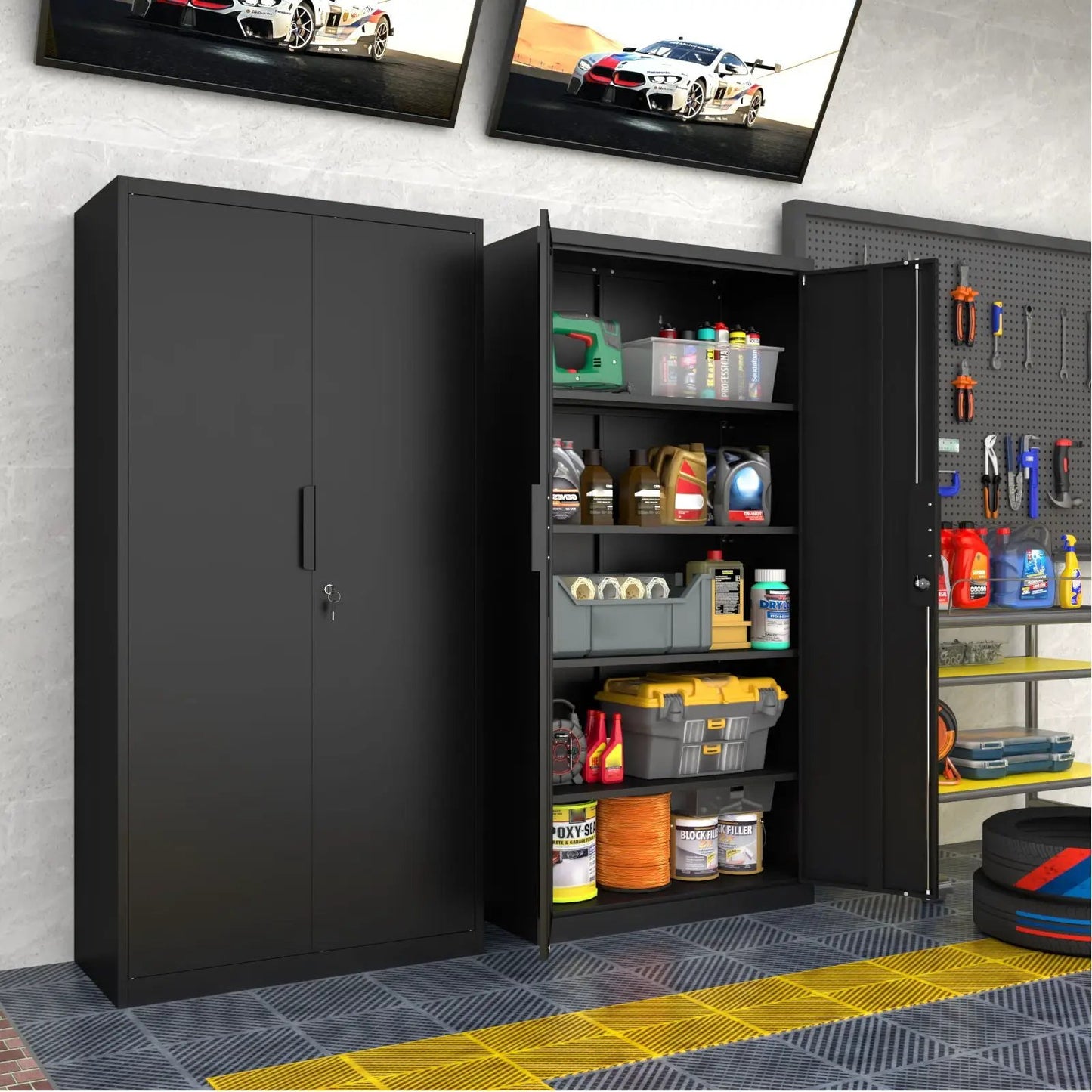 2 Door File Cabinet With Lock and Heavy Shelves