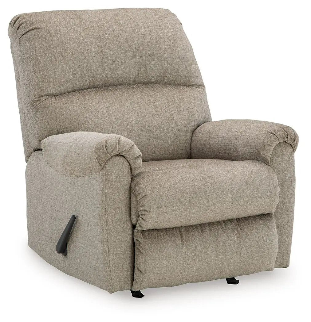 Stonemeade Rocker Recliner beige fabric with cushioned arms by Unique Piece Furniture on Tampa Home & Garden Store