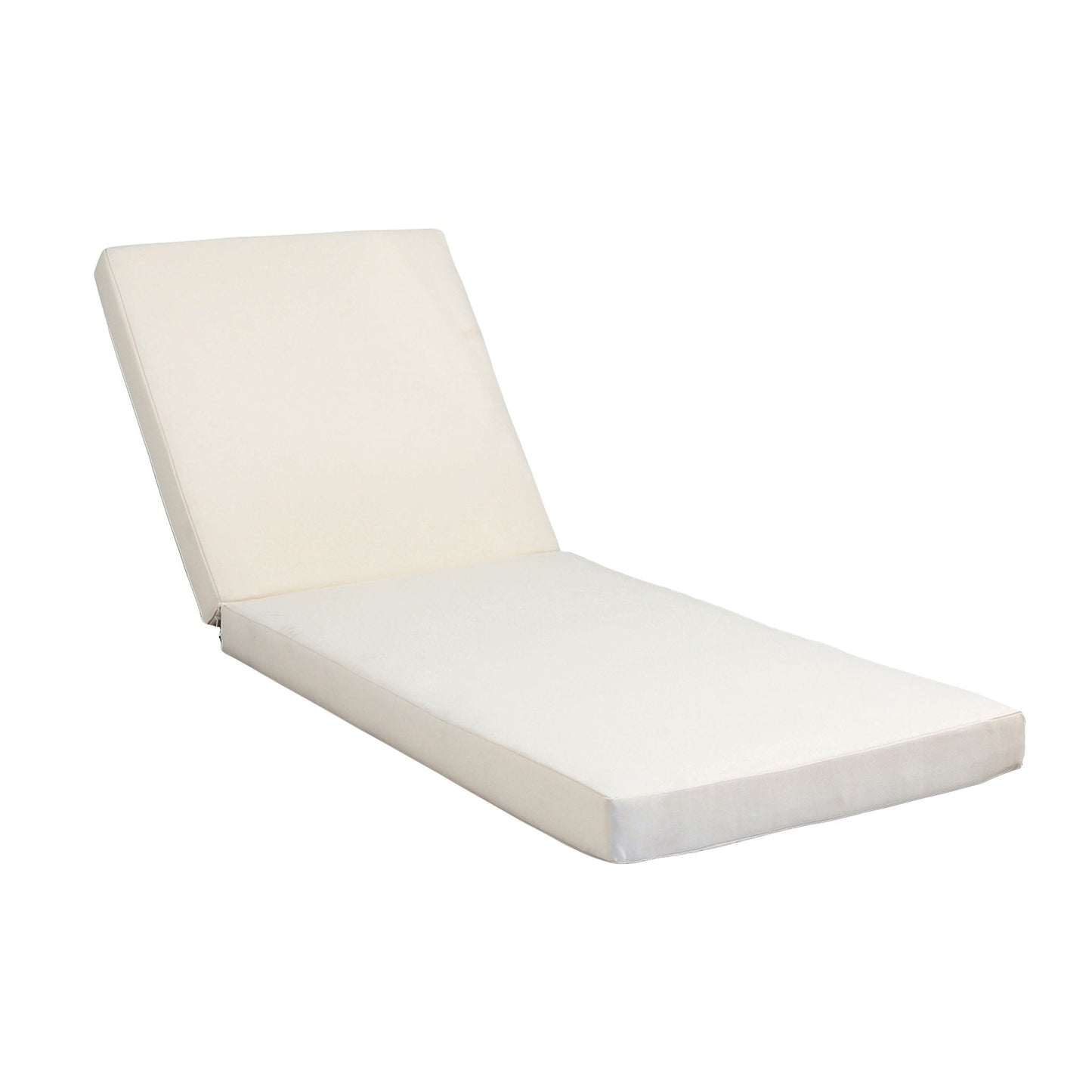Cream chaise lounge cushion on white packaging box for sunlounger on Tampa Home & Garden Store