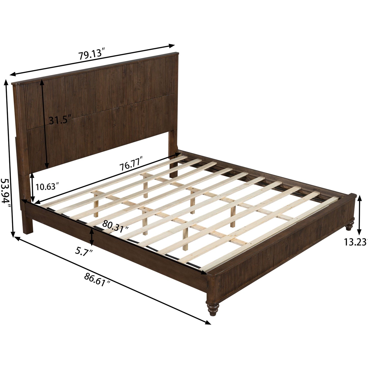 Solid Wood Platform Bed and the Tall Headboard