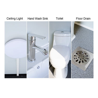 Portable Toilet Unit with Sink Shower and Fan