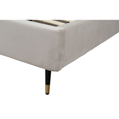 Crosby bed with upholstered headboard and slats in light gray fabric, HouseOfZazla on Tampa Home & Garden Store