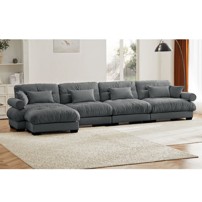 Oversized Modular Sofa with Movable Ottoman