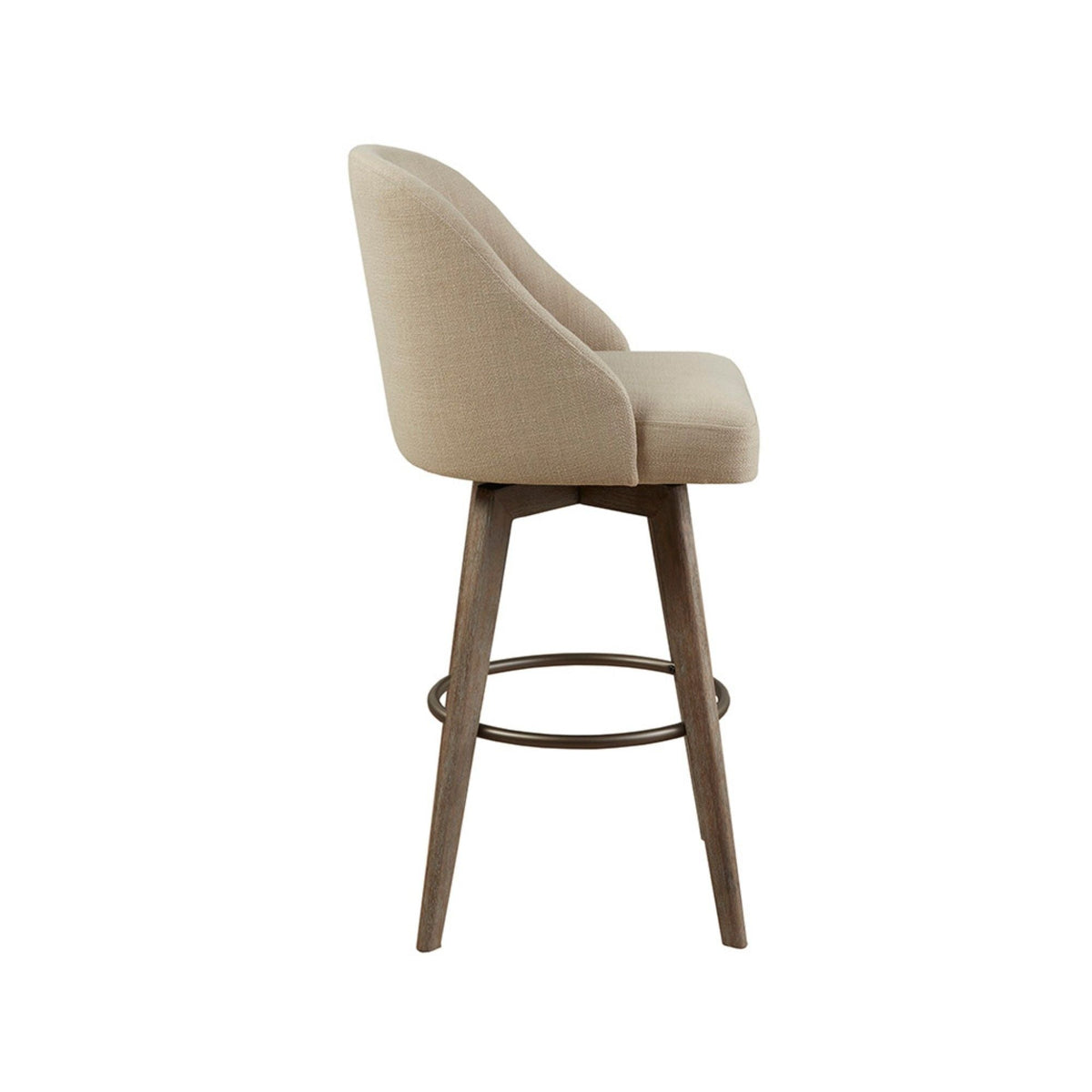 Bar stool with swivel seat 360° rotation in sand fabric, 28–30 in, HouseOfZazla on Tampa Home & Garden Store