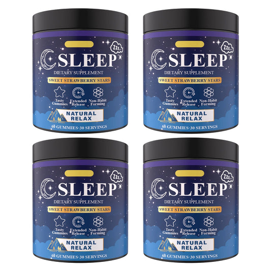 Sleep Gummies by Perfecsy, four purple jars with black lids labeled Natural Relax Stars on Tampa Home & Garden Store
