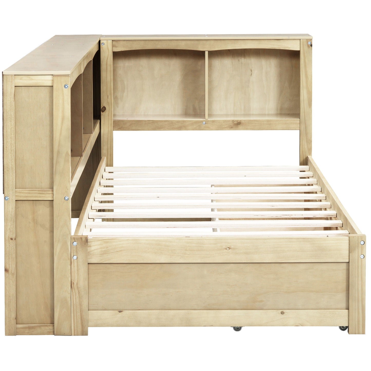 Daybed with 2 storage drawers and cabinets, wooden frame with USB ports by HouseOfZazla on Tampa Home & Garden Store