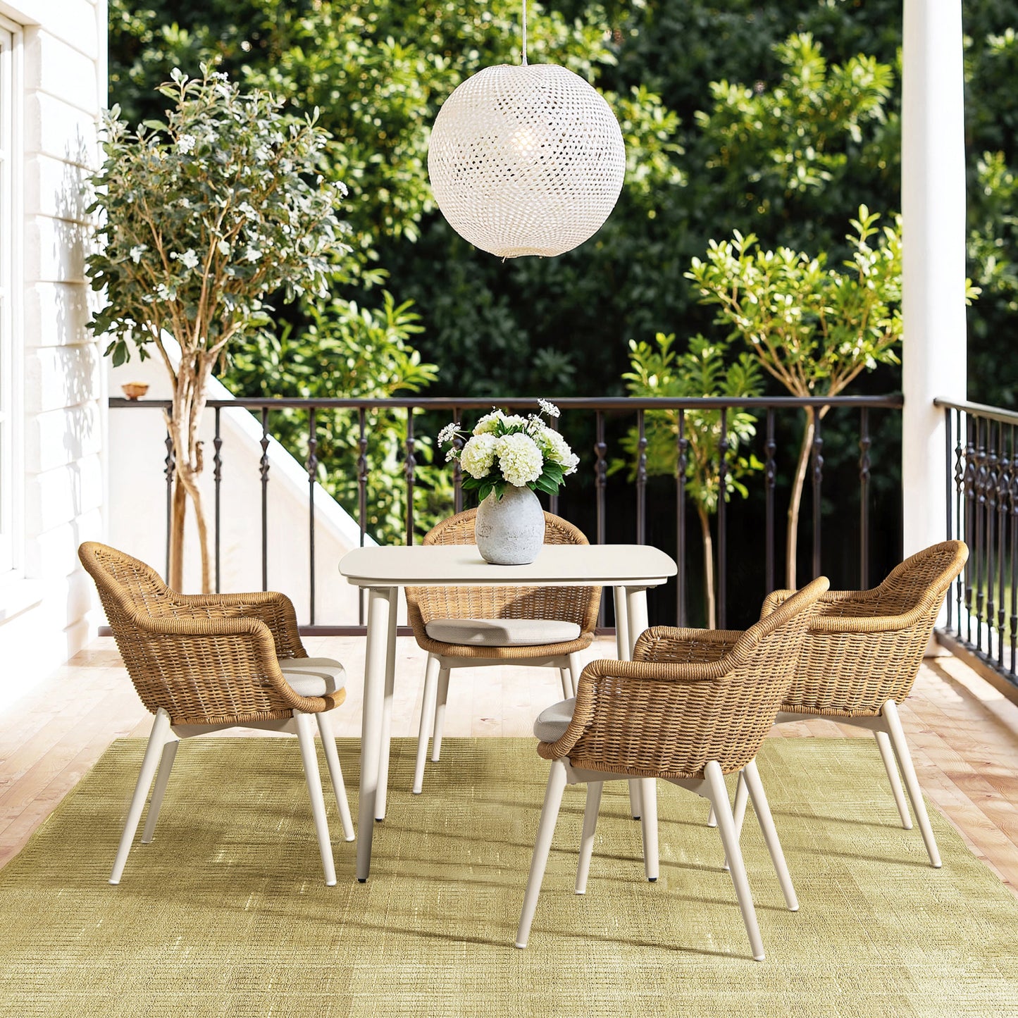 Santorini Outdoor Patio Table and a Solid Metal Base