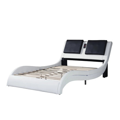 Platform Bed Frame With LED Lighting and Massage